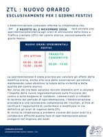 Immagine ZTL: NUOVO ORARIO